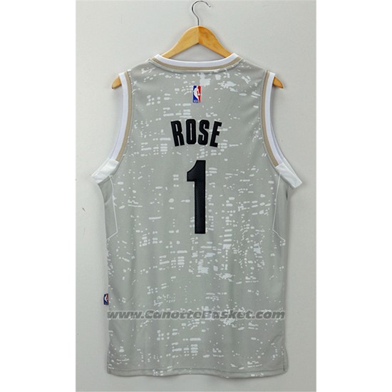 Maglia Luci Della Citta Chicago Bulls Derrick Rose #1 Grigio